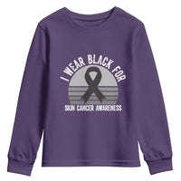 I Wear Black For Skin Cancer Awareness Youth Sweatshirt Retro Vintage Sunset