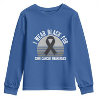 I Wear Black For Skin Cancer Awareness Youth Sweatshirt Retro Vintage Sunset