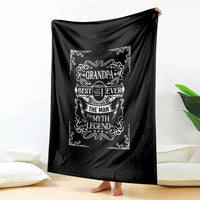 Vintage Fathers Day Gift For Grandpa Throw Blanket The Man The Myth The Legend