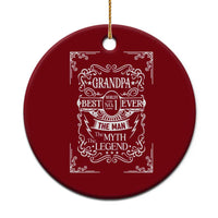 Vintage Fathers Day Gift For Grandpa Ceramic Ornament The Man The Myth The Legend