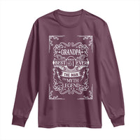 Vintage Fathers Day Gift For Grandpa Long Sleeve Shirt The Man The Myth The Legend