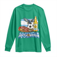 Argentine Pride Soccer And Beer Long Sleeve Shirt Football Fan Graphic