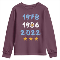Argentina 3 Stars Champions Youth Sweatshirt 1978 1986 2022 Football Pride