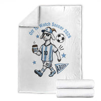 Funny Goat Football Lover Throw Blanket Off To Watch Argentina Soccer 2026