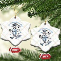 Funny Goat Football Lover Ceramic Ornament Off To Watch Argentina Soccer 2026