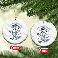 Funny Goat Football Lover Ceramic Ornament Off To Watch Argentina Soccer 2026