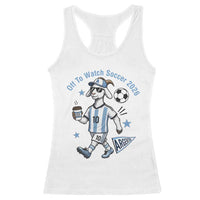 Funny Goat Football Lover Racerback Tank Top Off To Watch Argentina Soccer 2026