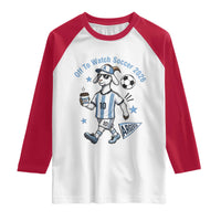 Funny Goat Football Lover Raglan Shirt Off To Watch Argentina Soccer 2026