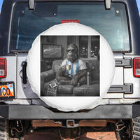 Funny Bigfoot Watching Soccer Spare Tire Cover Argentina Futbol Fan