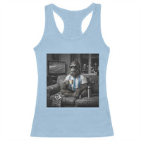 Funny Bigfoot Watching Soccer Racerback Tank Top Argentina Futbol Fan