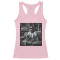 Funny Bigfoot Watching Soccer Racerback Tank Top Argentina Futbol Fan