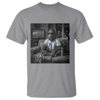 Funny Bigfoot Watching Soccer T Shirt Argentina Futbol Fan