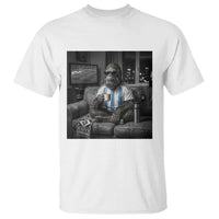 Funny Bigfoot Watching Soccer T Shirt Argentina Futbol Fan