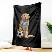 Golden Retriever Soccer Fan Throw Blanket Argentina Football Pride