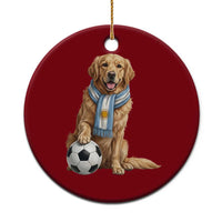 Golden Retriever Soccer Fan Ceramic Ornament Argentina Football Pride