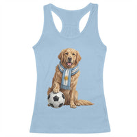 Golden Retriever Soccer Fan Racerback Tank Top Argentina Football Pride