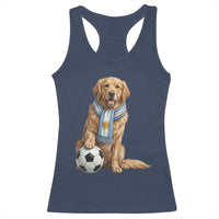 Golden Retriever Soccer Fan Racerback Tank Top Argentina Football Pride