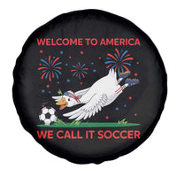 Funny USA Goose Football Spare Tire Cover Welcome To America We Call It Soccer