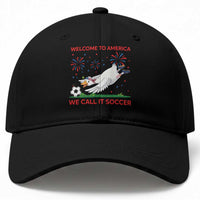 Funny USA Goose Football Baseball Cap Welcome To America We Call It Soccer