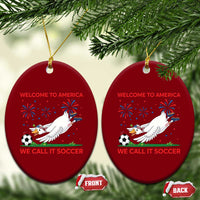 Funny USA Goose Football Ceramic Ornament Welcome To America We Call It Soccer