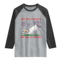 Funny USA Goose Football Raglan Shirt Welcome To America We Call It Soccer