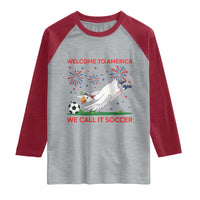 Funny USA Goose Football Raglan Shirt Welcome To America We Call It Soccer