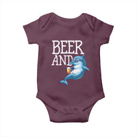 Dolphin And Beer Lover Funny Beach Life Gift Baby Onesie - Wonder Print Shop