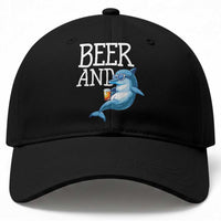 Dolphin And Beer Lover Funny Beach Life Gift Baseball Cap
