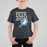 Dolphin And Beer Lover Funny Beach Life Gift T Shirt For Kid - Wonder Print Shop