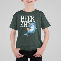 Dolphin And Beer Lover Funny Beach Life Gift T Shirt For Kid - Wonder Print Shop