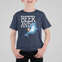 Dolphin And Beer Lover Funny Beach Life Gift T Shirt For Kid - Wonder Print Shop
