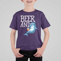 Dolphin And Beer Lover Funny Beach Life Gift T Shirt For Kid - Wonder Print Shop