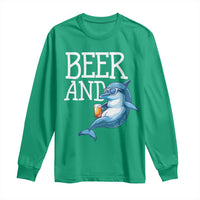 Dolphin And Beer Lover Funny Beach Life Gift Long Sleeve Shirt - Wonder Print Shop