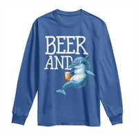 Dolphin And Beer Lover Funny Beach Life Gift Long Sleeve Shirt - Wonder Print Shop