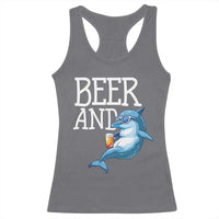 Dolphin And Beer Lover Funny Beach Life Gift Racerback Tank Top - Wonder Print Shop