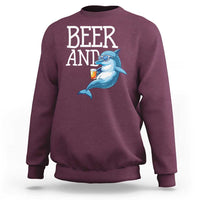 Dolphin And Beer Lover Funny Beach Life Gift Sweatshirt - Wonder Print Shop