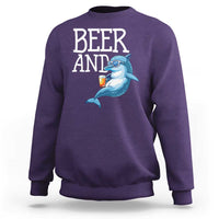Dolphin And Beer Lover Funny Beach Life Gift Sweatshirt - Wonder Print Shop