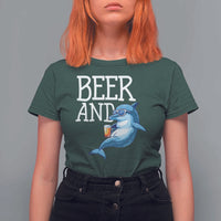 Dolphin And Beer Lover Funny Beach Life Gift T Shirt For Women - Wonder Print Shop
