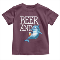 Dolphin And Beer Lover Funny Beach Life Gift Toddler T Shirt - Wonder Print Shop