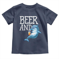 Dolphin And Beer Lover Funny Beach Life Gift Toddler T Shirt - Wonder Print Shop
