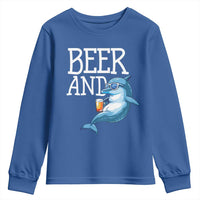 Dolphin And Beer Lover Funny Beach Life Gift Youth Sweatshirt - Wonder Print Shop