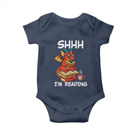 Shhh I Am Reading Baby Onesie Funny Dragon Reading Book - Wonder Print Shop