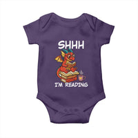 Shhh I Am Reading Baby Onesie Funny Dragon Reading Book - Wonder Print Shop
