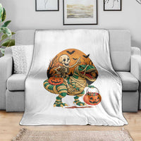 Funny Skeleton Riding Mummy Dinosaur Halloween Throw Blanket - Wonder Print Shop