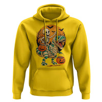 Funny Skeleton Riding Mummy Dinosaur Halloween Hoodie - Wonder Print Shop