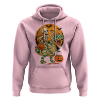 Funny Skeleton Riding Mummy Dinosaur Halloween Hoodie - Wonder Print Shop