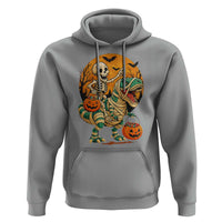 Funny Skeleton Riding Mummy Dinosaur Halloween Hoodie - Wonder Print Shop