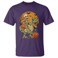 Funny Skeleton Riding Mummy Dinosaur Halloween T Shirt - Wonder Print Shop