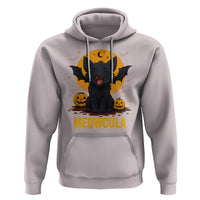 Black Cat Halloween Hoodie Meowcula Cute Smilling With Bat - Wonder Print Shop
