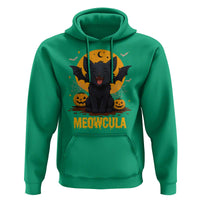 Black Cat Halloween Hoodie Meowcula Cute Smilling With Bat - Wonder Print Shop